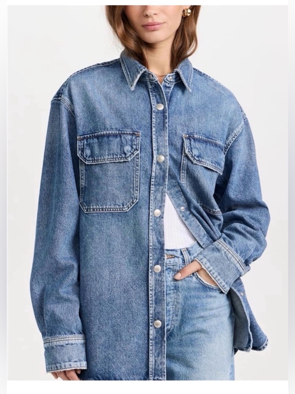 NWT AGOLDE Camryn Denim Shirt Jacket